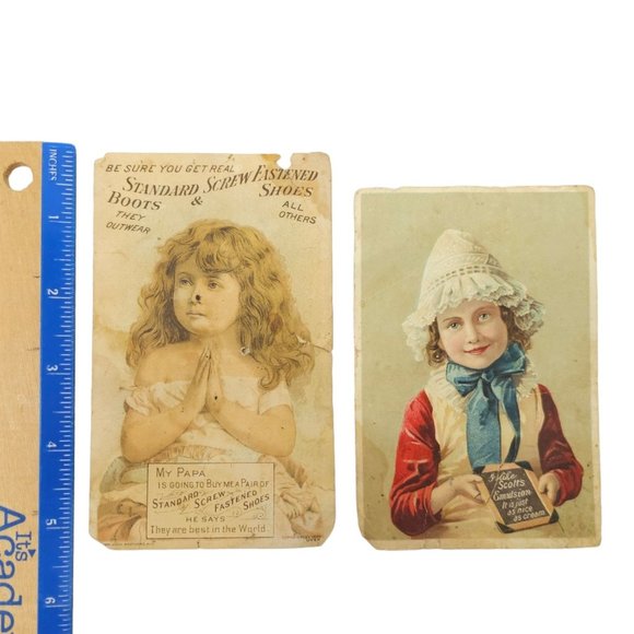 Victorian Trade Card Advertisement Standard Screw Fastened Shoes Scotts Emulsion - Picture 7 of 8